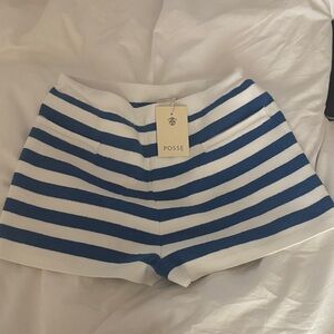 Posse NWT Ari Nautical Striped High Waist Shorts